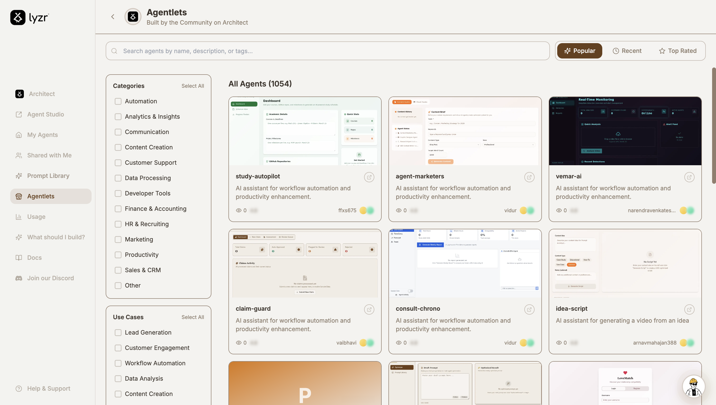 Agentlets marketplace